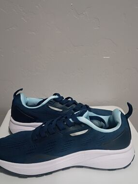 Women's Navy Athletic Sneakers with Light Blue Trim
